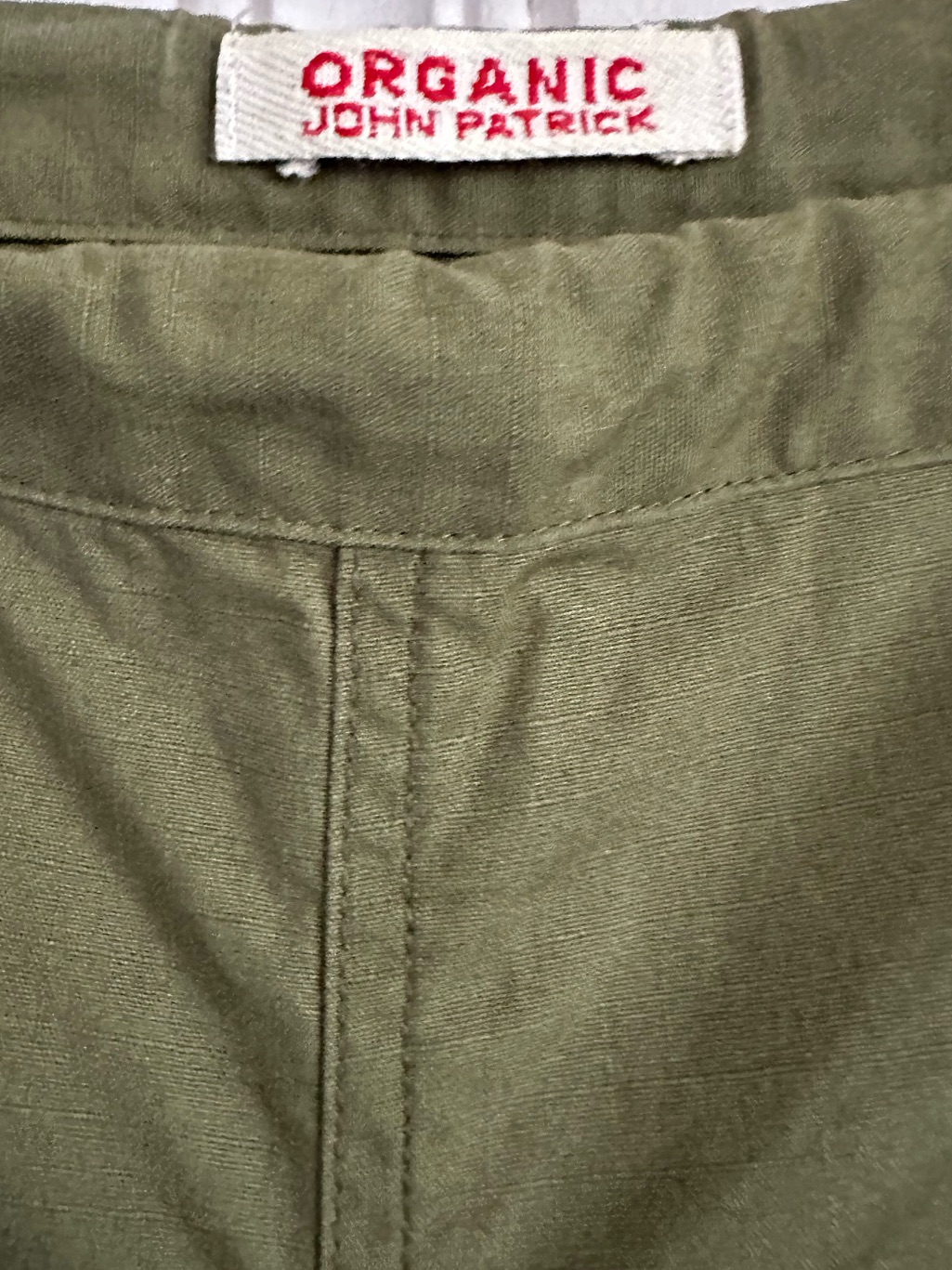 Organic By John Patrick Utility Green Draw Tie Cotton Pants Size 4 — image 7 of 8